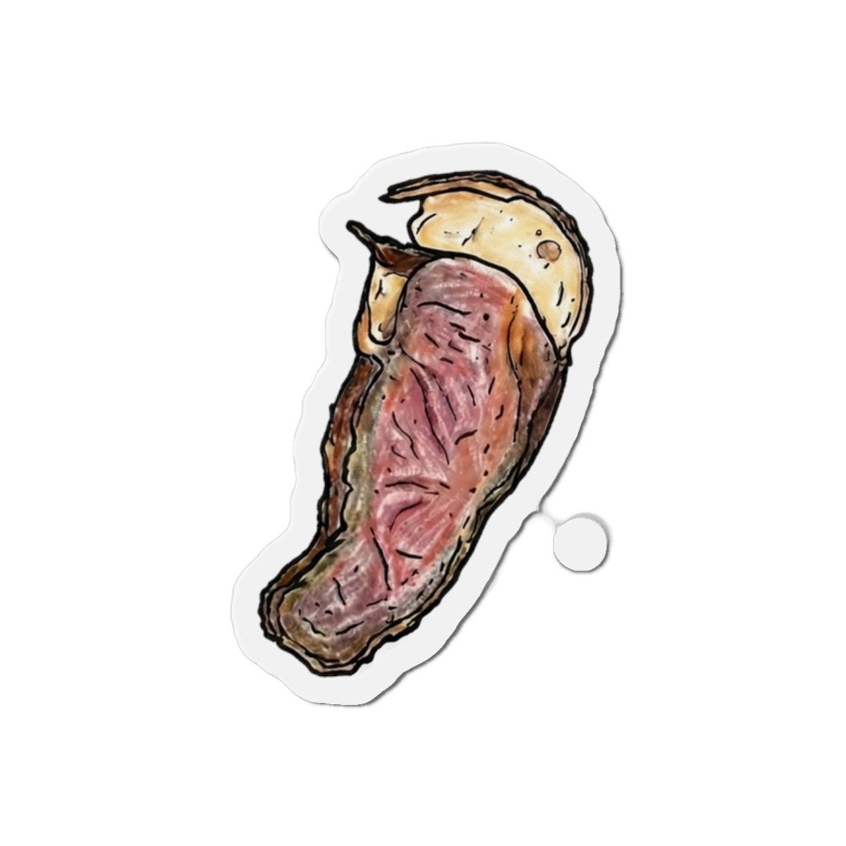 A fridge magnet featuring a slice of traditional South African Biltong